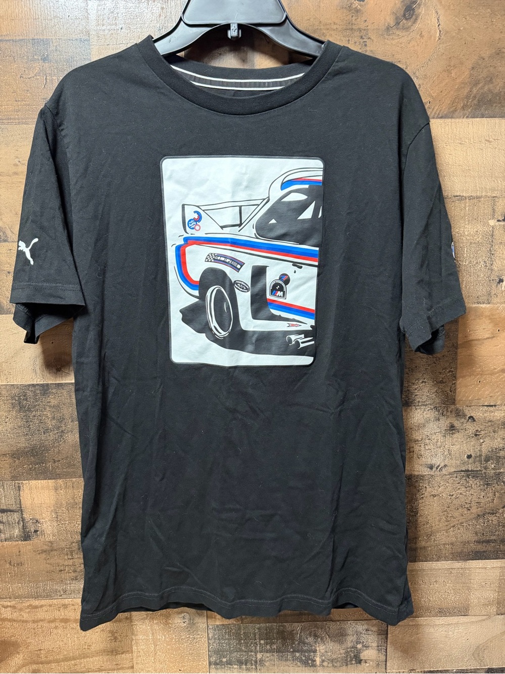 Puma BMW M Motorsport T Shirt Mens Small Black Racing Car Graphic Tee